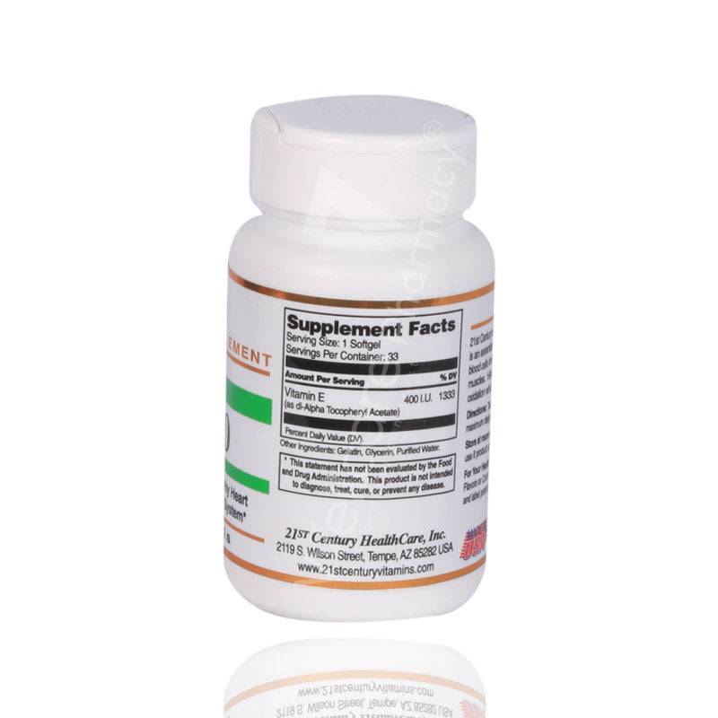 21St Century Vitamin E 400Iu Softgels 33'S - Wellcare Pharmacy