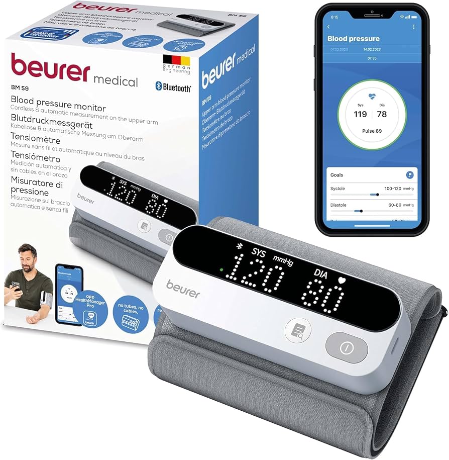 BEURER BM59 UPPER ARM RECHARGEABLE BLOOD PRESSURE MONITOR(CUFF 22-42CM)