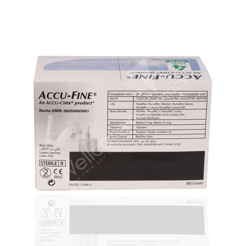 Accu Fine Pen Needle 32G 0.23X4mm 100'S