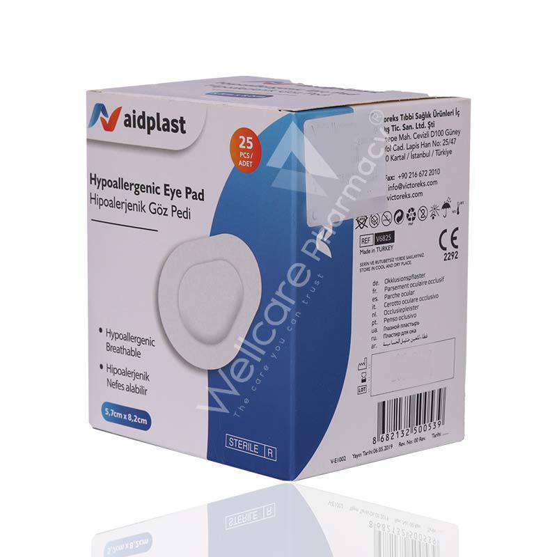 Aidplast Sterile Hypoallergenic Eye Pad 5.7Cmx8.2Cm 25'S V6825