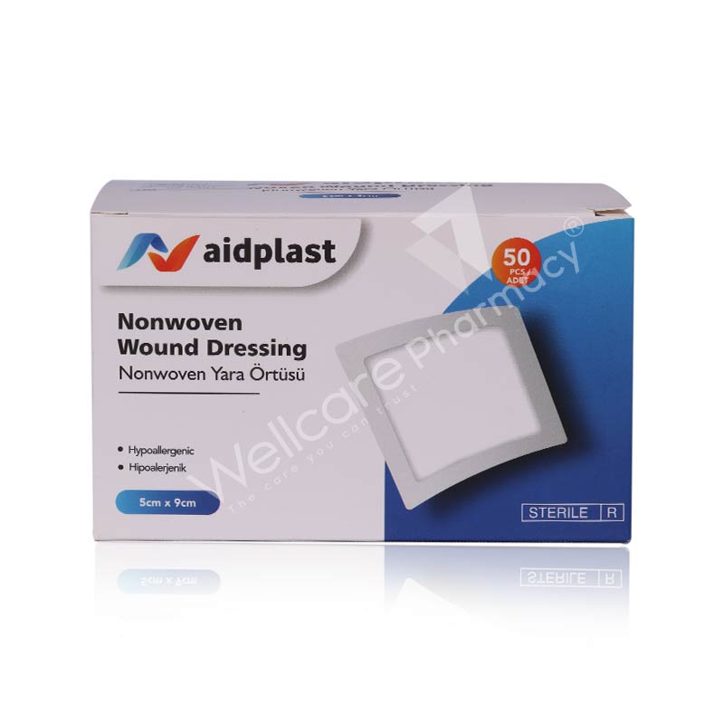 Aidplast Sterile Nonwoven Wound Dressing Plaster 5Cmx9cm 50'S V609