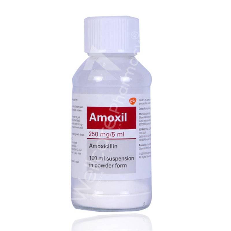 Amoxil 250Mg/5Ml Suspension 100Ml - Wellcare Pharmacy
