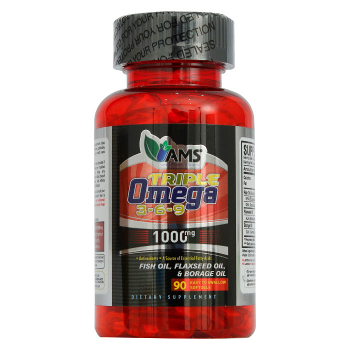 Ams Triple Omega 3-6-9 1000mg Softgels 90'S
