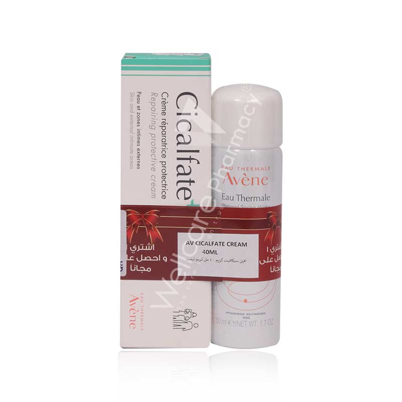 Avene Cicalfate Cream 40ml+avene Thermal Water 50ml Free