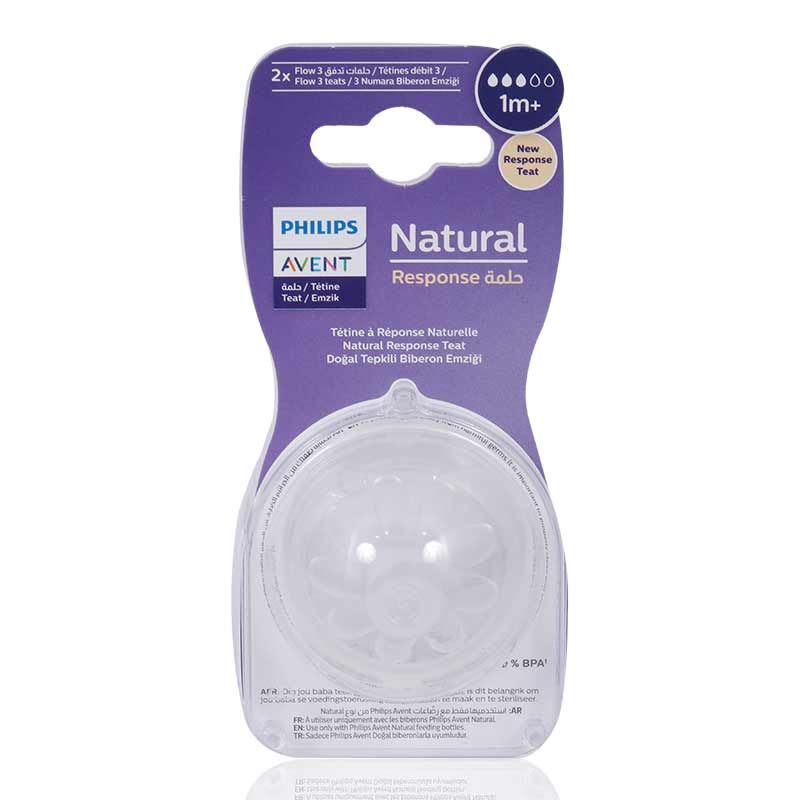 Avent Natural Slow Flow Teats 2'S 1 Month