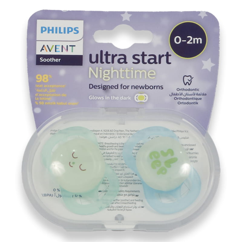 Avent Ultra Start Nighttime Soother 0-2m Boy 2'S