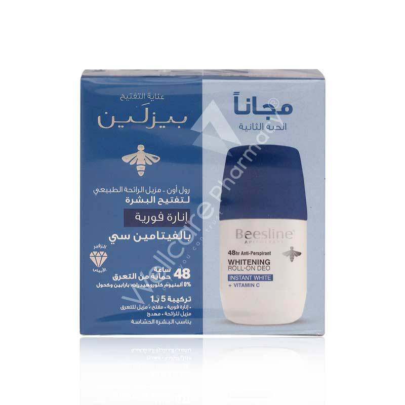 Beesline 1+1 Skin Whitening Roll-On Deo Instant White+Vitamin C 50Ml