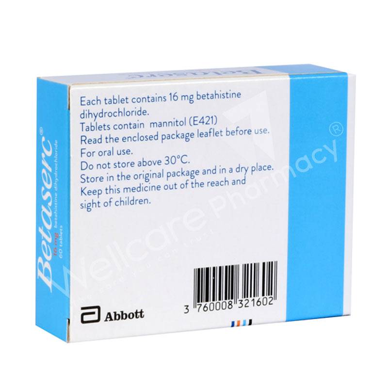 Betaserc 16Mg Tablets 60'S - Wellcare Pharmacy