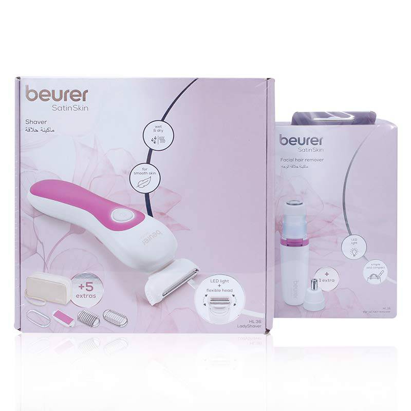 Beurer Hl36 Electric Lady Shaver + Hl16 Facial Hair Remover