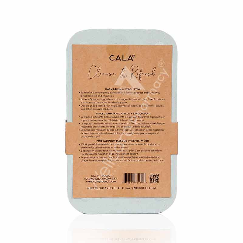 Cala Cleanse & Refresh Mask Brush & Exfoliator Set Mint-76119