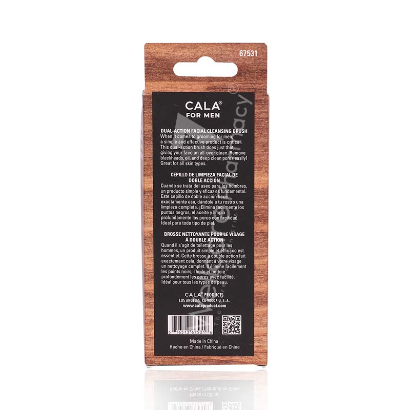 Cala Men's Dual Action Facial Cleansing Brush Black-67531