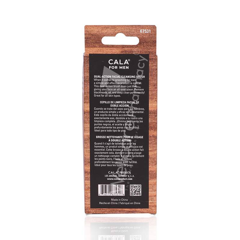 Cala Men's Dual Action Facial Cleansing Brush Black-67531