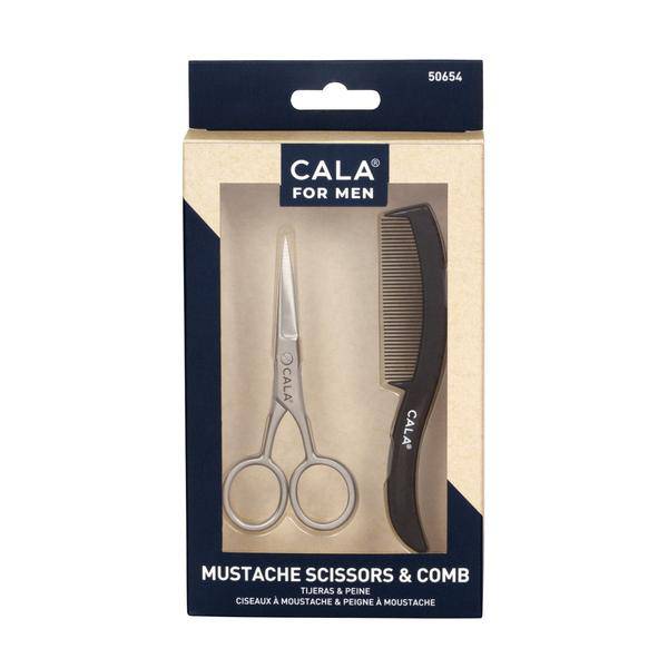 Cala Personal Care Mustache Scissors & Comb 50654
