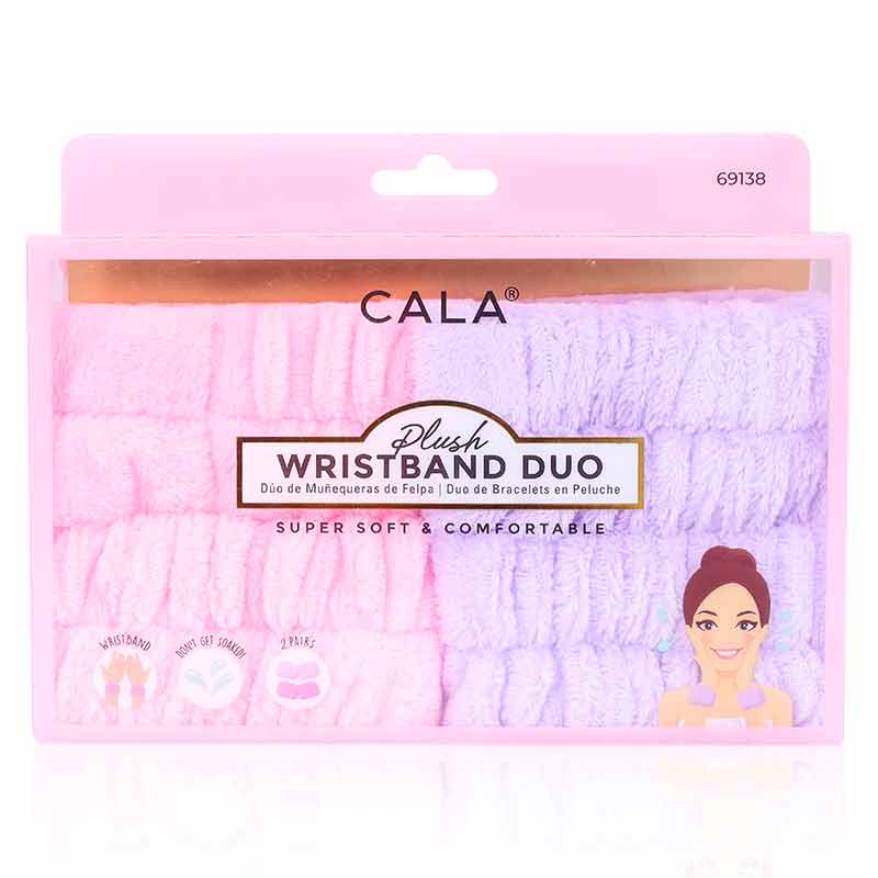 Cala Plush Wristband Set(Pink/Lavender)-69138