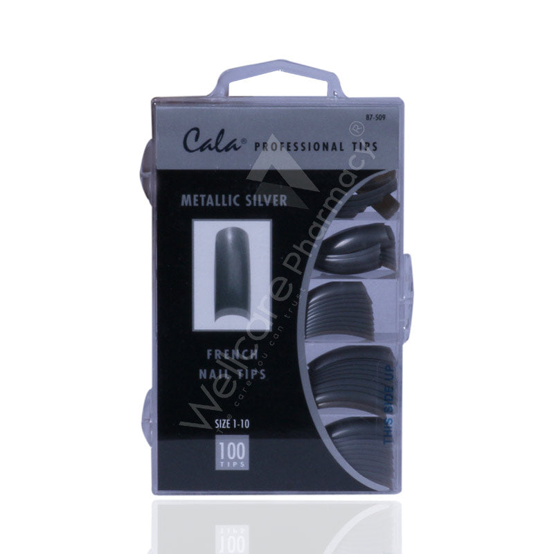 Cala Professional Color Nail Tips Metallic Silver 100'S