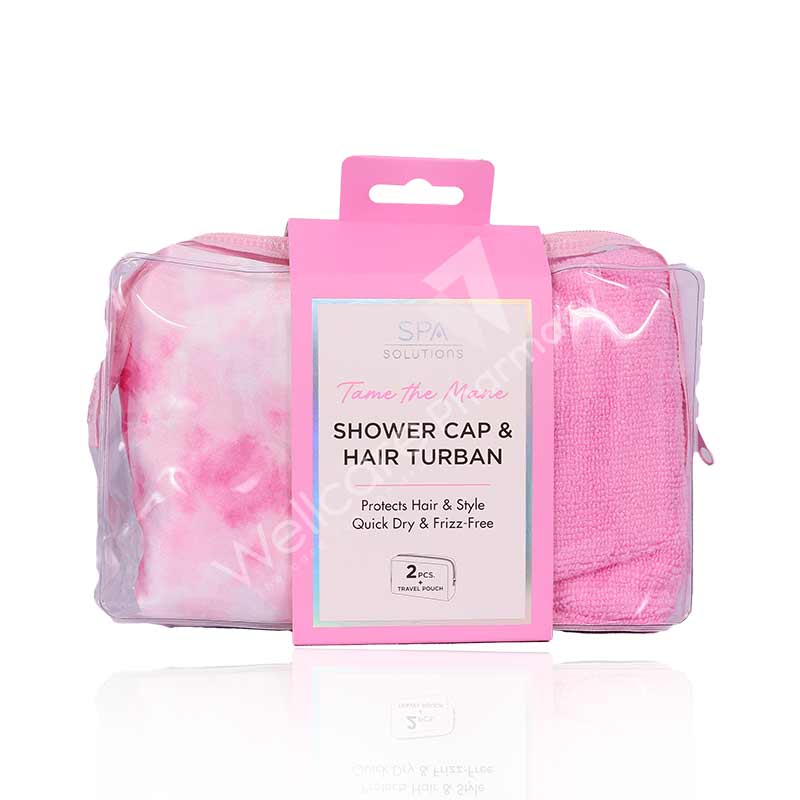 Cala Showercap & Turban Set Hot Pink Tie Dye-69258
