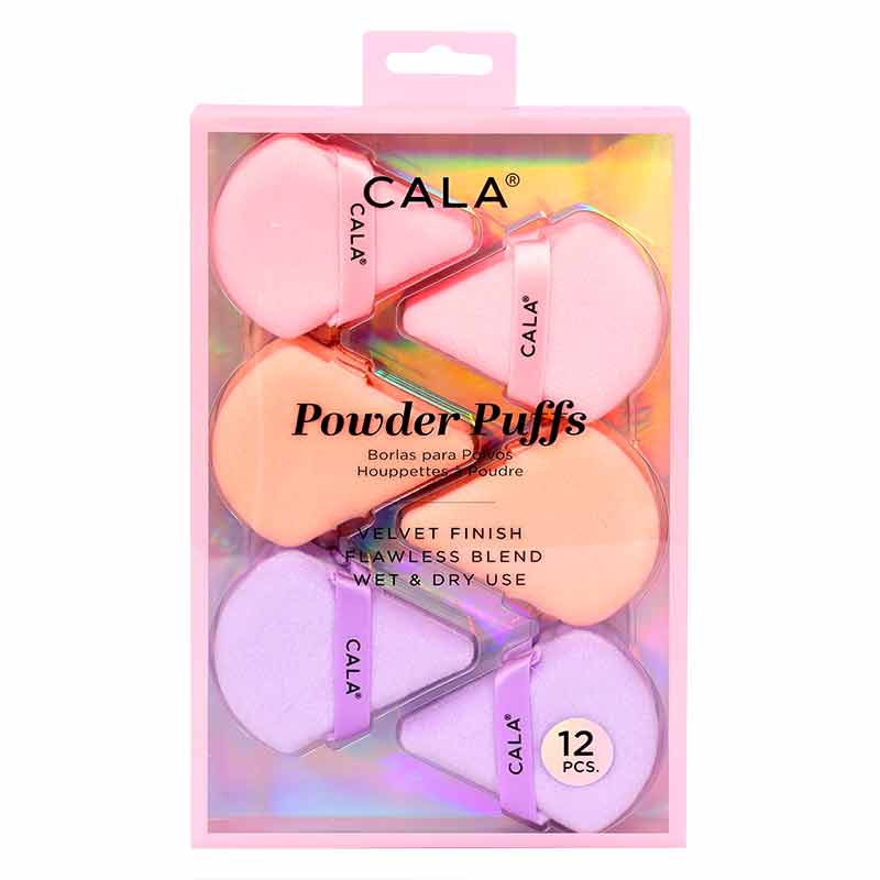 Cala Velvet Powder Puffs(Nude/Pink) 12 Pcs-76070