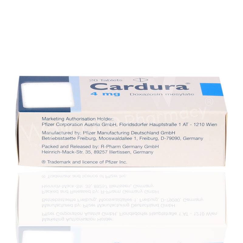 Cardura 4Mg Tablets 20'S - Wellcare Pharmacy