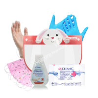 Child Protective Kit For Girls Mask & Sanitizer & Gloves & Face Sheild
