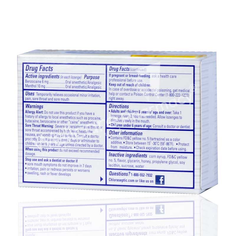 Chloraseptic Lozenges Honey Lemon 18'S - Wellcare Pharmacy