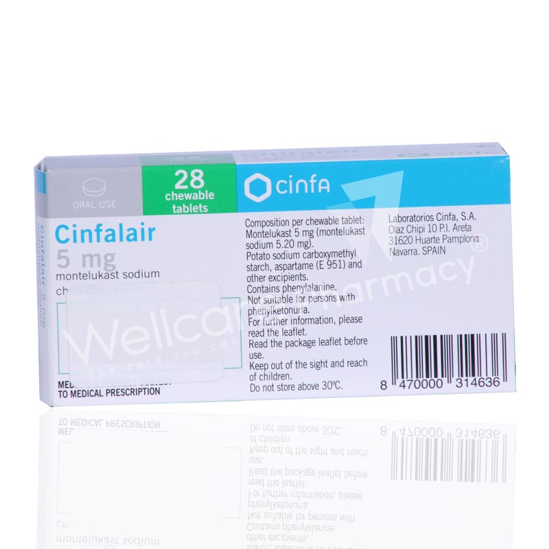 Cinfalair 5mg Chew Tablets 28'S