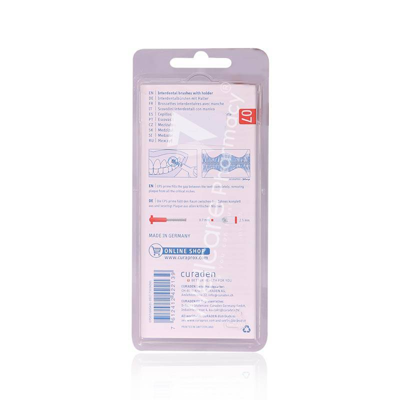 Curaprox Prime Plus Cps07 Interdental Brush With Red Holder