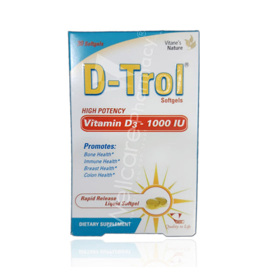 D-Trol Vitamin D3 1000Iu Ssoftgel 30'S