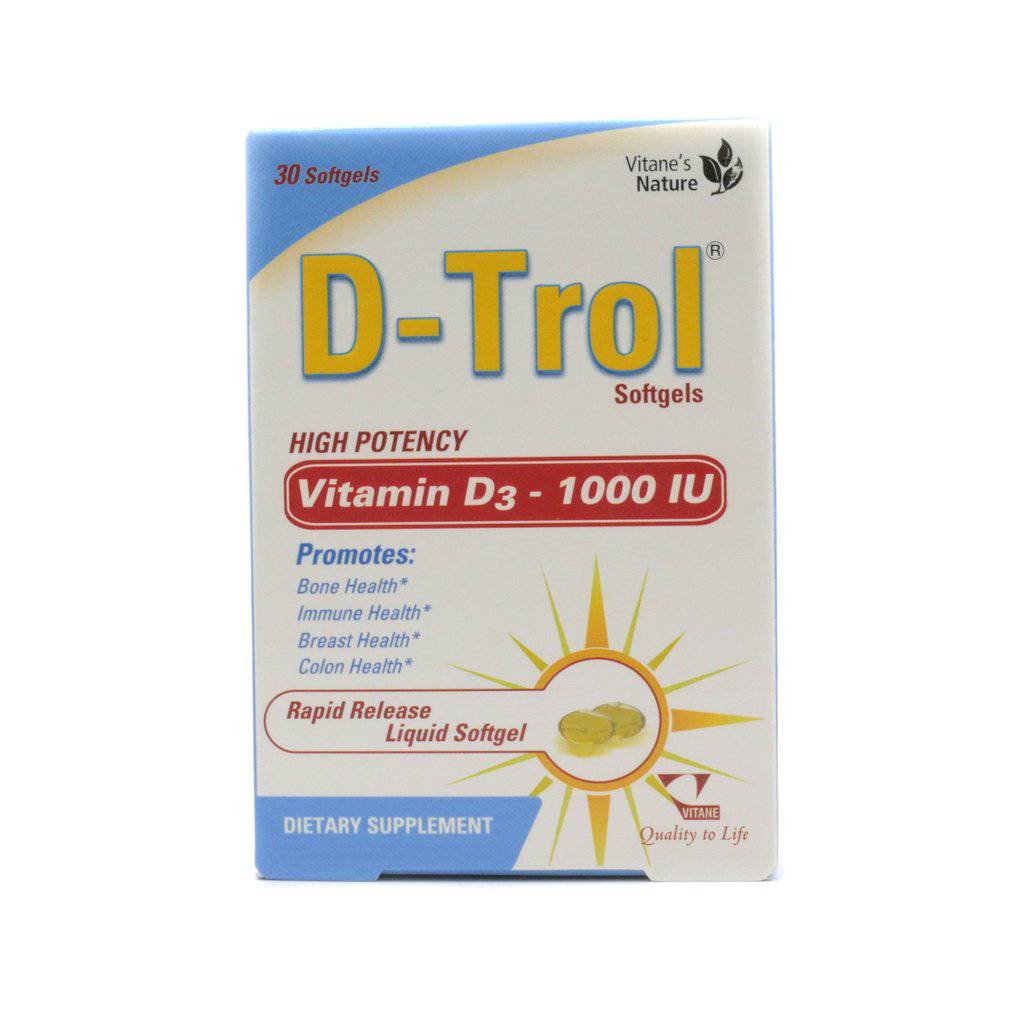 D-Trol Vitamin D3 1000Iu Ssoftgel 30'S - Wellcare Pharmacy
