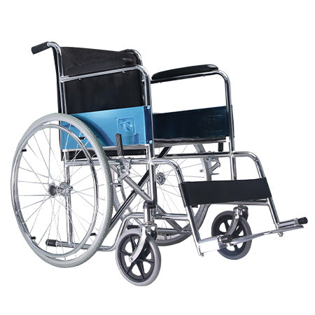 Dayang DY01809 Steel Wheelchair Chrome Plated Steel Frame Fixed Armrest And Legrest - Wellcare Pharmacy