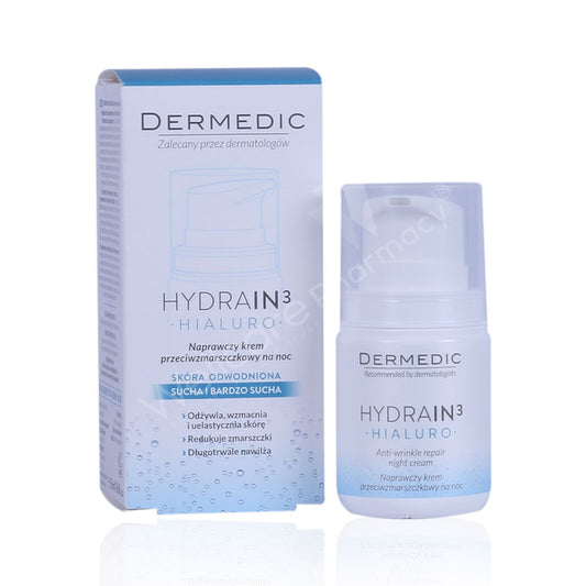 Dermedic Hydrain 3 Hialuro Anti Wrinkle Repair Night Cream 55G