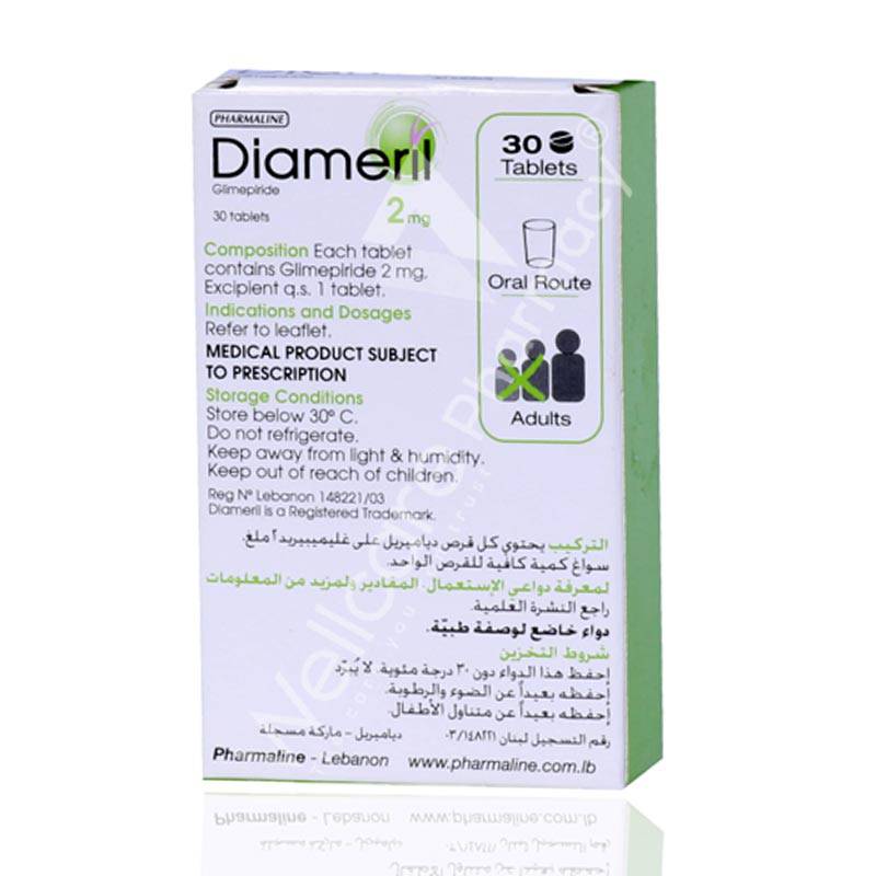 Diameril 2Mg Tablets 30'S