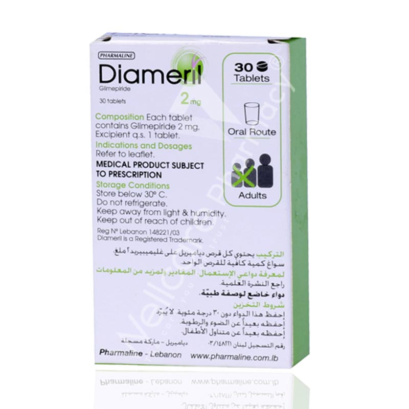 Diameril 2mg Tablets 30'S