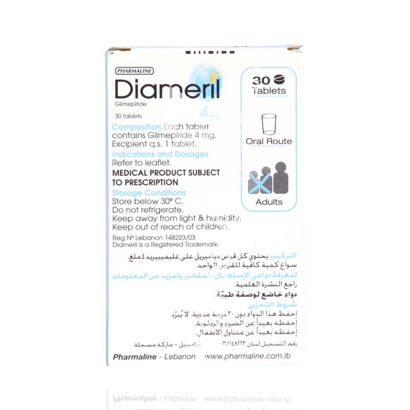 Diameril 4Mg Tablets 30'S