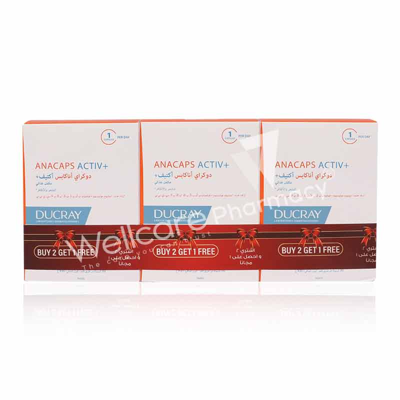 Ducray Anacaps Active+ Capsules 30'S 2+1 Free - Wellcare Pharmacy