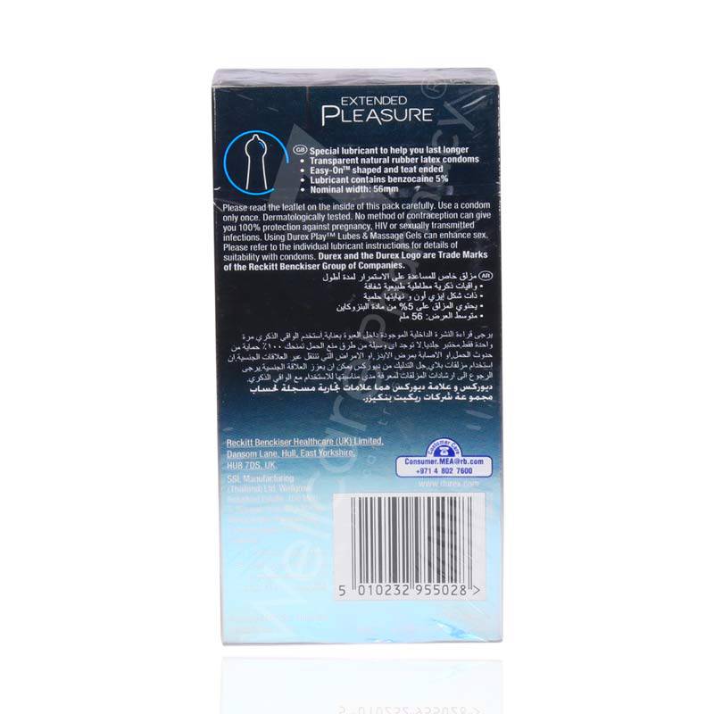 Durex Extended Pleasure Condoms 12'S - Wellcare Pharmacy
