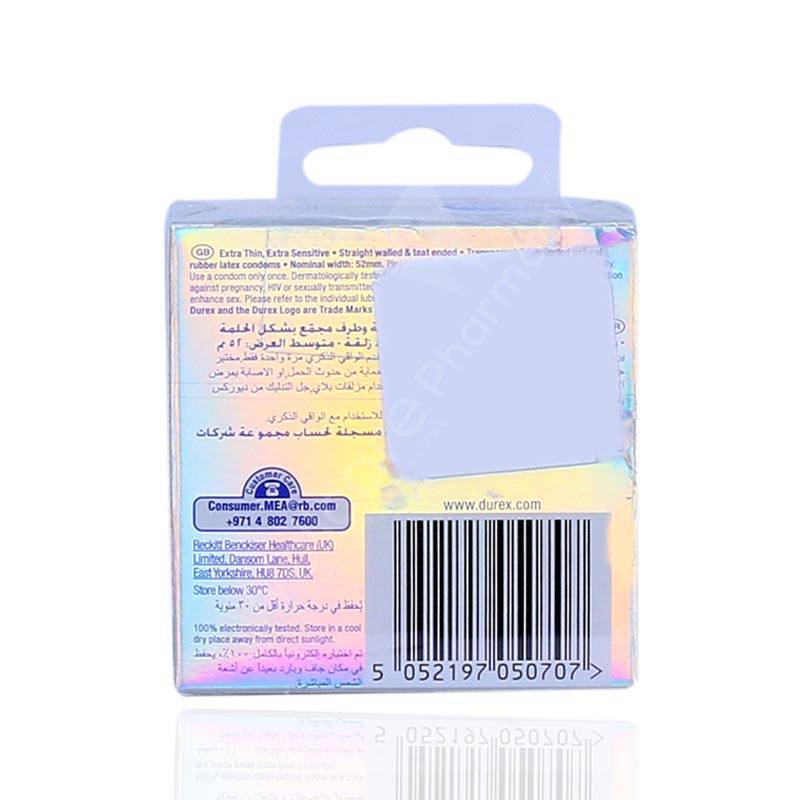 Durex Invisible Extra Thin Condom 3'S - Wellcare Pharmacy