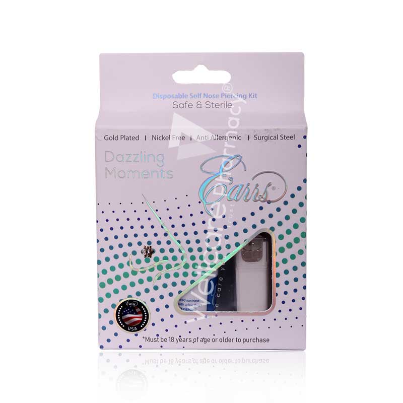 Earrs Epn-201-01S 2Mm Crystal Self Nose Piercing Kit Silver