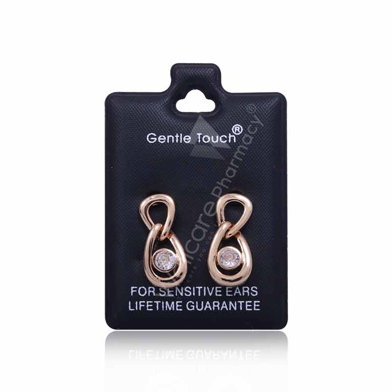 Earsense Gt123 Gold Looped W Clear Crystal Insert
