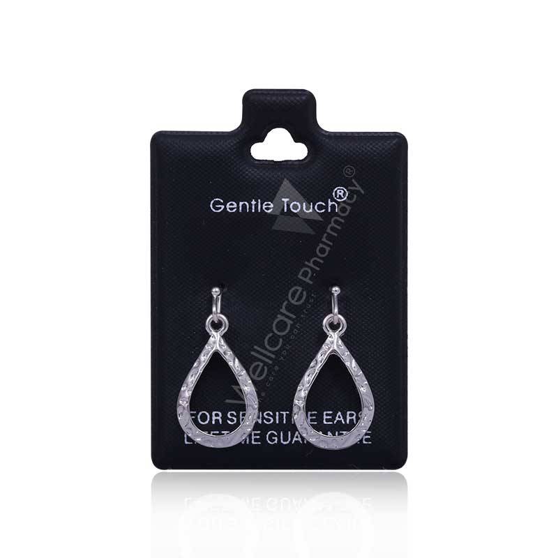 Earsense Gt24 Silver Etched Teardrop Shape Drop F/H