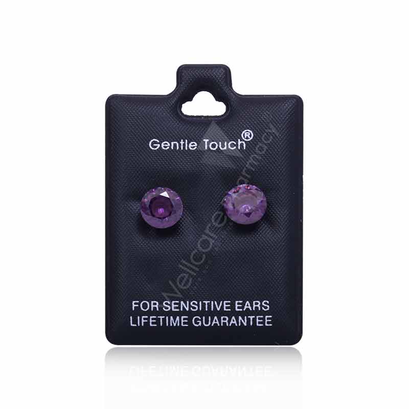 Earsense Gt37 8Mm Amethyst Mutifaceted Studs