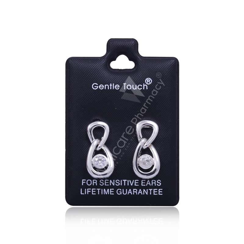 Earsense Gt58 Silver Looped Clear Crystal Insert