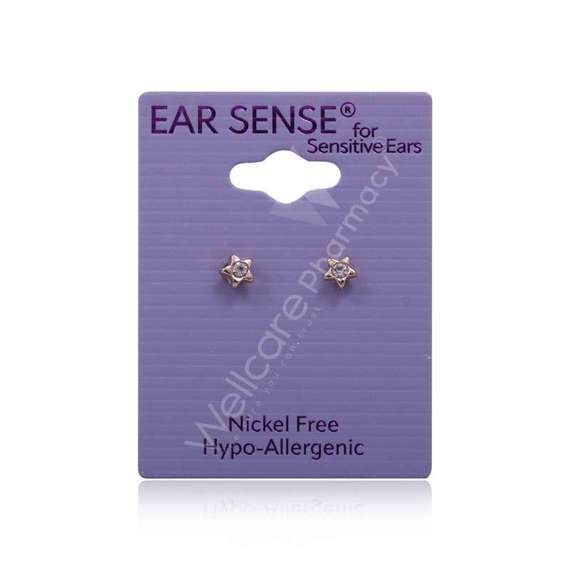 Earsense K28 2Mm Gold Star Studs With Crystal Insert