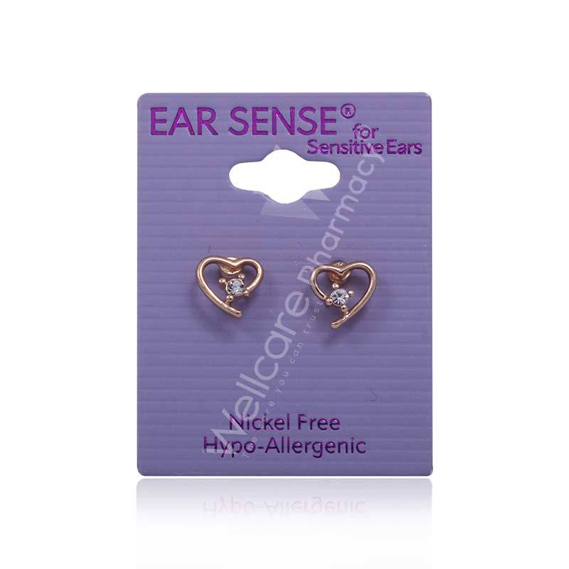 Earsense K34 Gold Heart With Clear Crystal Insert - Wellcare Pharmacy