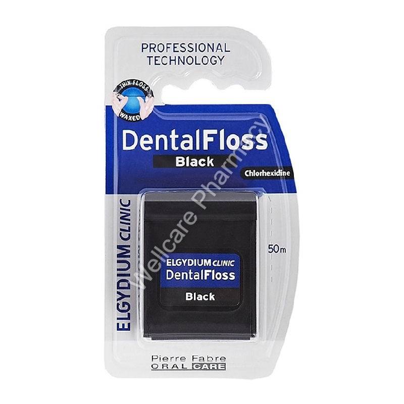 Elgydium Chlorhexidine Dental Floss Black
