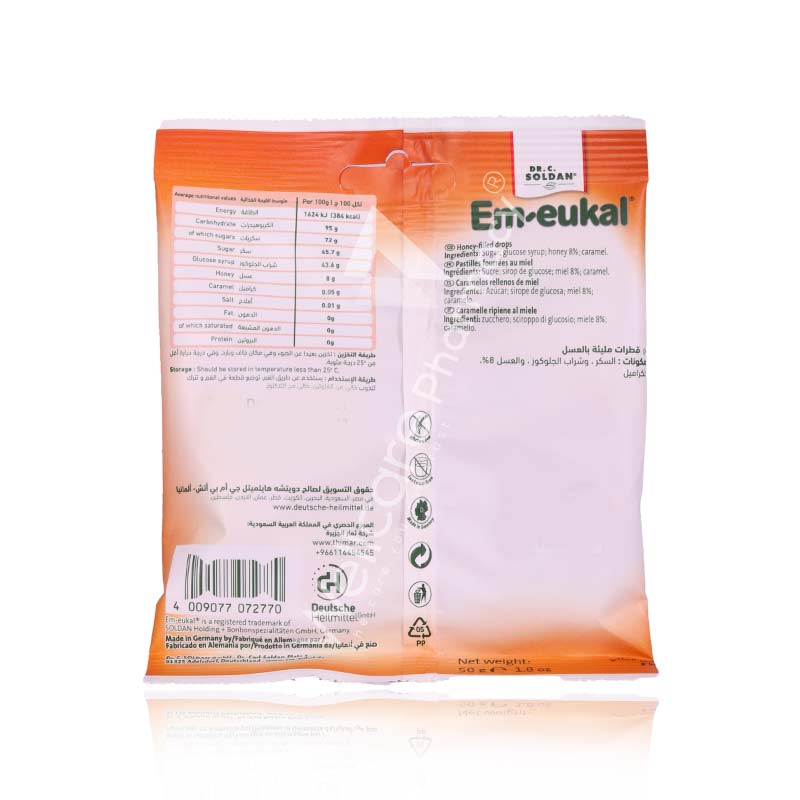 Em-Eukal Honey Filled Drops 50G