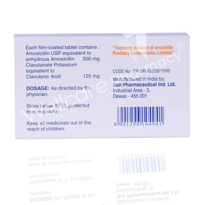 Enhancin 625Mg Tablets 20'S - Wellcare Pharmacy