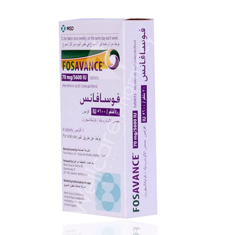 Fosavance 70Mg/5600Iu Tablets 4'S - Wellcare Pharmacy