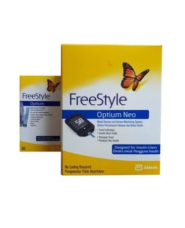 Freestyle Optium Neo Glucose Monitor 1'S + Blood Glucose Test Strips 50'S