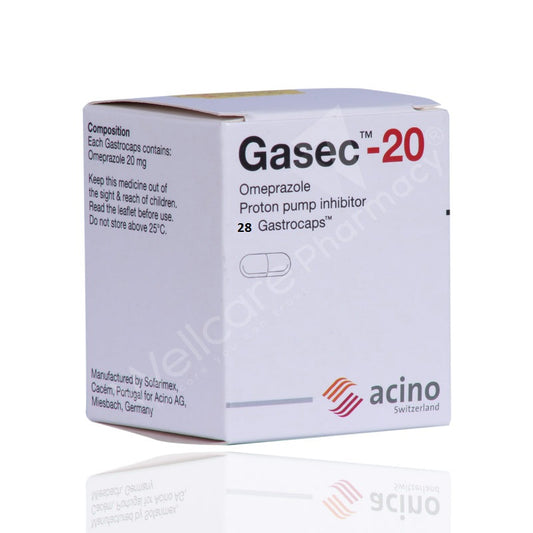 كبسولات GASEC 20 مجم 28 كبسولة