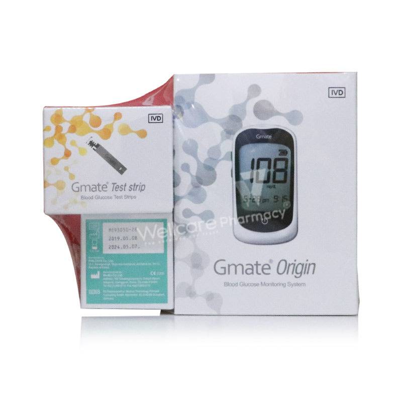 Gmate Origin Blood Glucose Monitor 1'S & 100 Test Strips And 100 Lancets